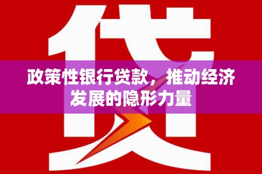 澜沧政策性银行贷款，推动经济发展的隐形力量
