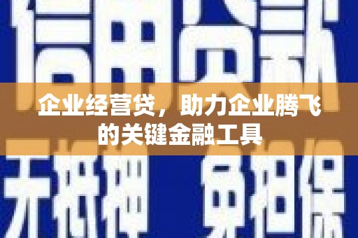 芙蓉企业经营贷，助力企业腾飞的关键金融工具