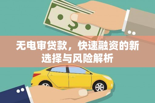唐县无电审贷款，快速融资的新选择与风险解析