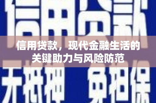 阳春信用贷款，现代金融生活的关键助力与风险防范